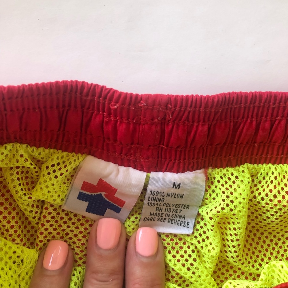 M Lifeguard Shorts Swim Trunks Red M Men’s lined - Picture 4 of 6